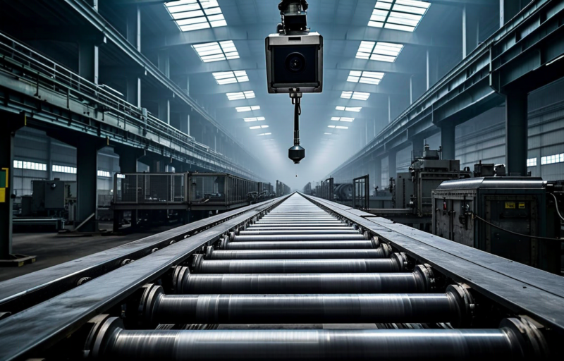 ForgePuls AI inspection system on a metal forging production line